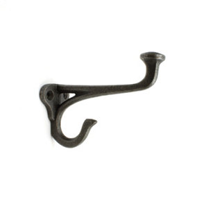 Oakcrafts - Antique Cast Iron EVELYN Hall Stand Hat & Coat Hook 100mm - Pack of 4 Hooks