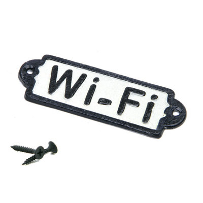 Oakcrafts - Antique Cast Iron Hand Painted WiFi Sign