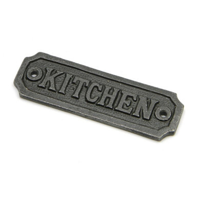 Oakcrafts - Antique Cast Iron 'Kitchen' Door Sign - 108mm x 35mm