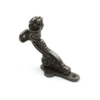 Oakcrafts - Antique Cast Iron Ornate Animal Head Handrail Bracket - 3