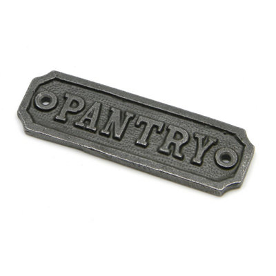 Oakcrafts - Antique Cast Iron 'Pantry' Door Sign - 107mm x 35mm