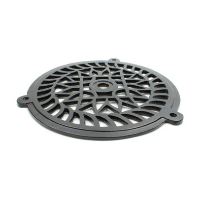 Oakcrafts - Antique Cast Iron Round Air Vent Extraction Cover in Satin Black Finish - 200mm - 3