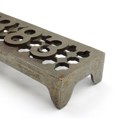 Oakcrafts - Antique Cast Iron Single Victorian Style 1883 Air Brick - 229mm x 76mm - 4