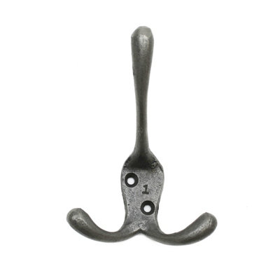 Set Of 5 Classic Antique Style 1883 Triple Coat Hooks - Cast Iron Hat