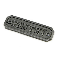 Oakcrafts Cast Iron Pantry Door Sign - 107mm x 35mm