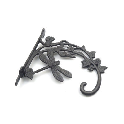 Oakcrafts - Cast Iron Small Decorative Dragonfly Bracket for Hanging Baskets