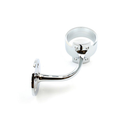 Oakcrafts - Chrome Handrail Bracket Mop Stick Design with Arm 44mm - 4