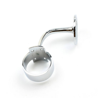 Oakcrafts - Chrome Handrail Bracket Mop Stick Design with Arm 44mm - 5