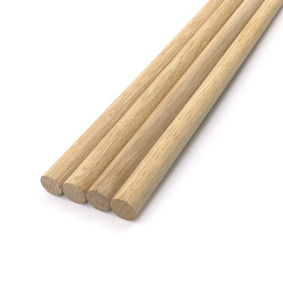 Oakcrafts - European Oak Dowel - 1m Long (12.7mm 1/2) - Pack of 4