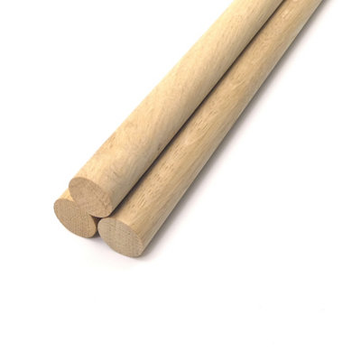 Oakcrafts - European Oak Dowel - 1m Long (15mm) - Pack of 3