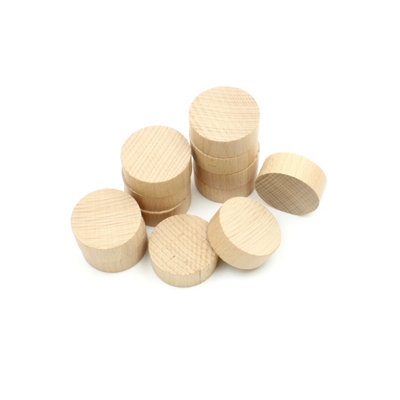 Oakcrafts - Pack of 12 Birch Wooden Craft Discs - 50mm Diameter - 3