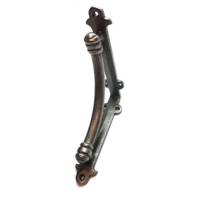 Oakcrafts - Pair of ALBION Antique Cast Iron Shelf Brackets - 140mm x 140mm - 3