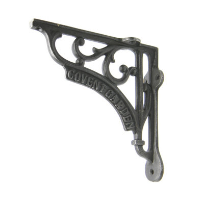 Oakcrafts - Pair of Antique Cast Iron Covent Garden Shelf Brackets - 150mm x 150mm - 4