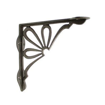 Oakcrafts - Pair of Antique Cast Iron Daisy Shelf Brackets 150mm x 150mm - 4