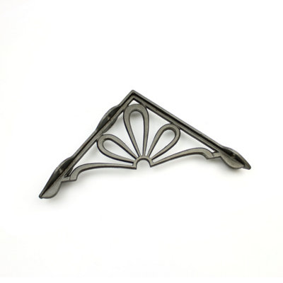 Oakcrafts - Pair of Antique Cast Iron Daisy Shelf Brackets 150mm x 150mm - 5