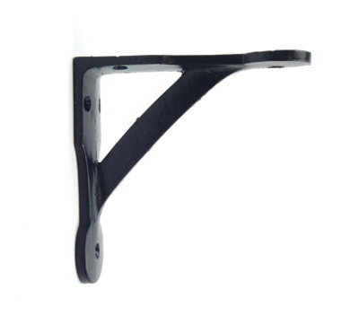 Oakcrafts - Pair of Antique Cast Iron Gallows Brackets in Epoxy Black Finish - 100mm x 100mm - 4