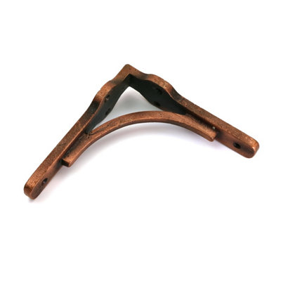 Oakcrafts - Pair of Antique Cast Iron Gallows Heavy Duty Shelf Brackets in a Copper Finish - 125mm x 125mm