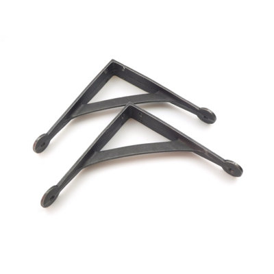 Oakcrafts - Pair of  Antique Cast Iron Gallows Shelf Brackets - 180mm x 180mm - 4