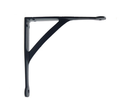Oakcrafts - Pair of Antique Cast Iron Gallows Shelf Brackets in Epoxy Black Finish - 200mm x 200mm - 4