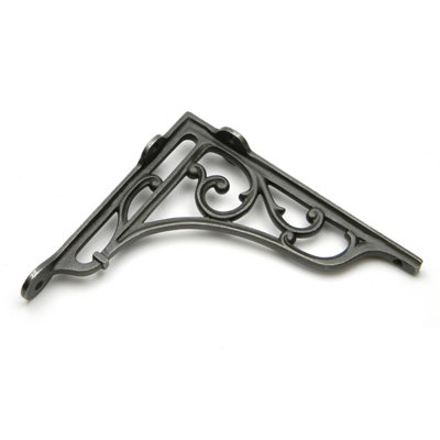 Oakcrafts - Pair of Antique Cast Iron Heritage Shelf Brackets - 180mm x 200mm - 4