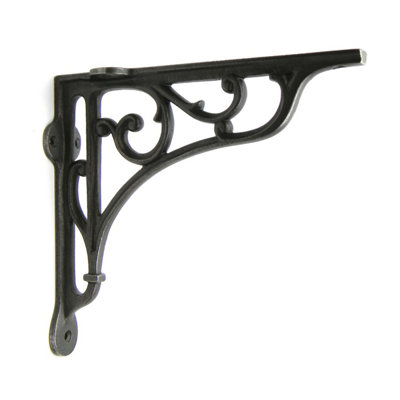 Oakcrafts - Pair of Antique Cast Iron Heritage Shelf Brackets - 180mm x 200mm - 5