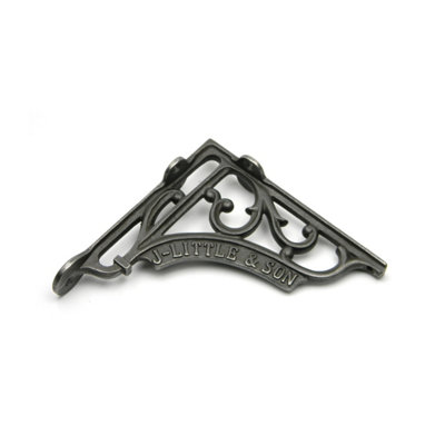 Oakcrafts - Pair of Antique Cast Iron J Little & Son Shelf Brackets - 155mm x 155mm