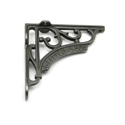 Oakcrafts - Pair of Antique Cast Iron J Little & Son Shelf Brackets - 155mm x 155mm