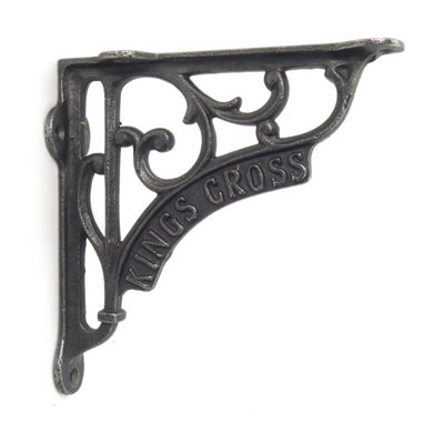 Oakcrafts - Pair of Antique Cast Iron London Kings Cross Shelf Brackets - 125mm x 125mm - 3