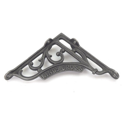 Oakcrafts - Pair of Antique Cast Iron London Kings Cross Shelf Brackets - 150mm x 150mm