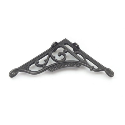 Oakcrafts - Pair of Antique Cast Iron London Kings Cross Shelf Brackets - 180mm x 200mm
