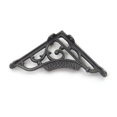 Oakcrafts - Pair of Antique Cast Iron London Victoria Shelf Brackets - 125mm x 125mm - 5