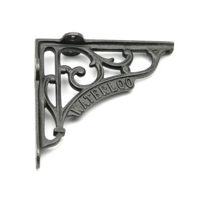 Oakcrafts - Pair Of Antique Cast Iron Decorative Lipped Shelf Brackets 105mm X 160mm