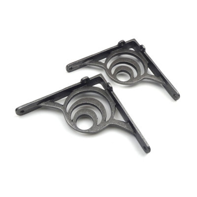 Oakcrafts - Pair of Antique Cast Iron Lunar Shelf Brackets - 150mm x 150mm - 3