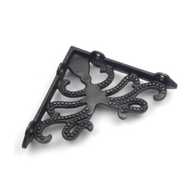 Oakcrafts - Pair of Antique Cast Iron Octopus Shelf Brackets - 150mm x 150mm - 3