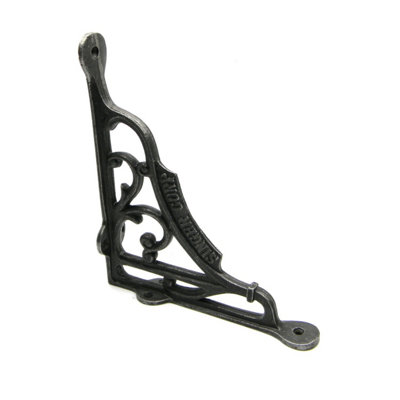 Oakcrafts - Pair of Antique Cast Iron Singer Corp Shelf Brackets - 180mm x 200mm - 4
