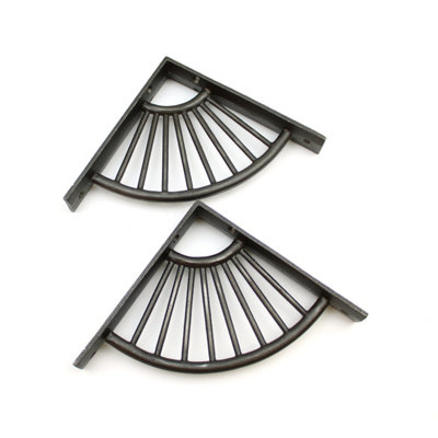 Oakcrafts - Pair of Antique Cast Iron Sunrise Brackets - 150mm x 150mm - 3