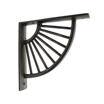 Oakcrafts - Pair of Antique Cast Iron Sunrise Brackets - 150mm x 150mm - 4
