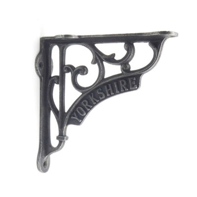 Oakcrafts - Pair of Antique Cast Iron Victorian Style Yorkshire Shelf Brackets - 125mm x 125mm - 4
