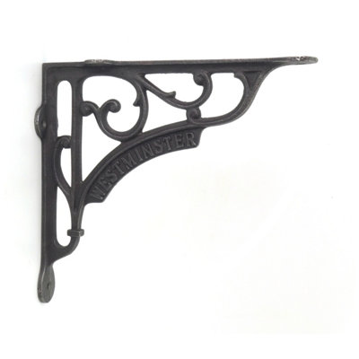 Oakcrafts - Pair of Antique Cast Iron Westminster Victorian Style Shelf Brackets - 197mm x 180mm - 3