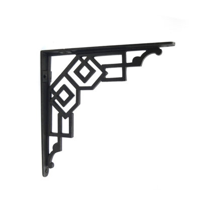 Oakcrafts - Pair of Art Deco Cast Iron Shelf Bracket - 175mm x 175mm - 4