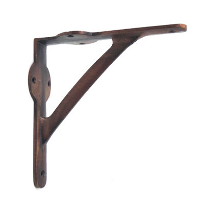 Oakcrafts -Pair of Cast Iron Gallows Shelf Brackets with a Copper Finish - 150mm x 150mm - 3