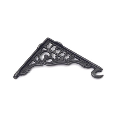 Oakcrafts - Pair of Cast Iron Roman Shelf Brackets - 150mm x 130mm