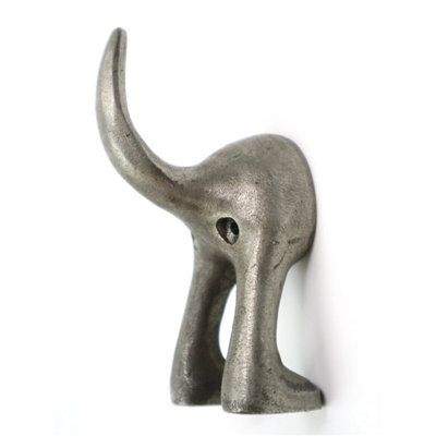Oakcrafts - Pair of Heavy Duty Solid Cast Iron DOG TAIL Coat Hooks