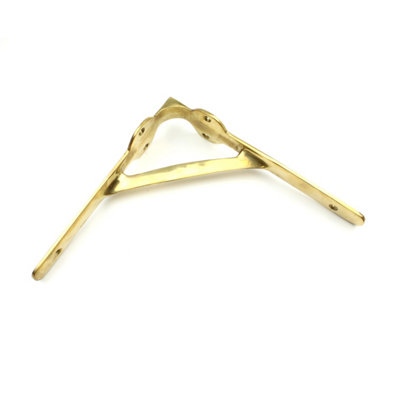 Oakcrafts - Pair of Solid Brass Gallows Style Shelf Brackets - 175mm x 175mm