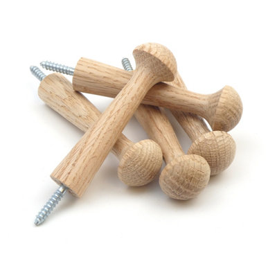 Oakcrafts - Screw in Oak Shaker Peg 3.5" - (Pack of 5)