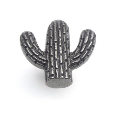 Oakcrafts - Small Antique Cast Iron Cactus Cabinet Knob - Approx 45mm - Pack of 2