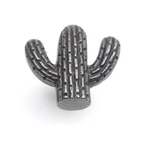 Oakcrafts - Small Antique Cast Iron Cactus Cabinet Knob - Approx 45mm - Pack of 4