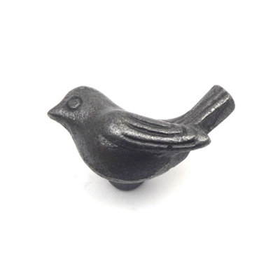 Oakcrafts - Small Antique Cast Iron Wren Cabinet Knob - Approx 50mm - Pack of 2