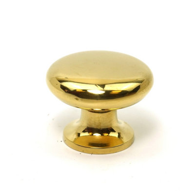 Oakcrafts - Solid Brass Cabinet Knob - 35mm Diameter - Pack of 2