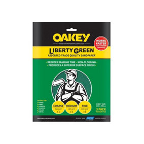 Oakey 63642584727 Liberty Green Aluminium Oxide Sheets 230 x 280mm Assorted 3 OAK84727